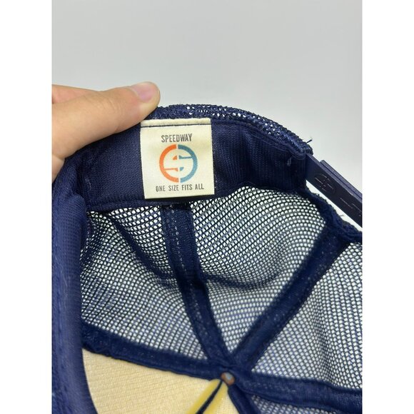 VTG Speedway “Talkin’ Baseball” Snapback Hat – 80s/90s Blue Trucker Cap One Size - Picture 4 of 7